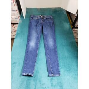 Mossimo Jeans Size 0 Short Womens Blue Stretch Denim Pants Mid Rise Skinny